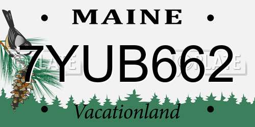 7YUB662 Maine License Plate