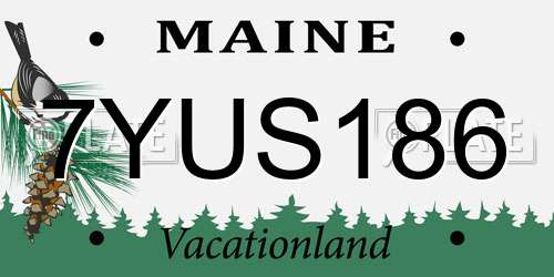 7YUS186 Maine License Plate