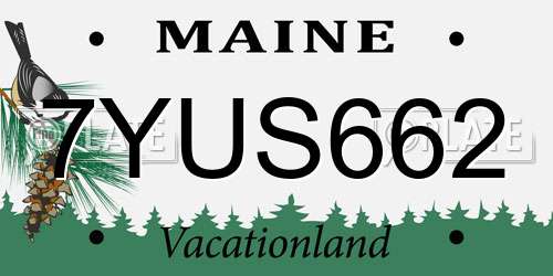 7YUS662 Maine License Plate