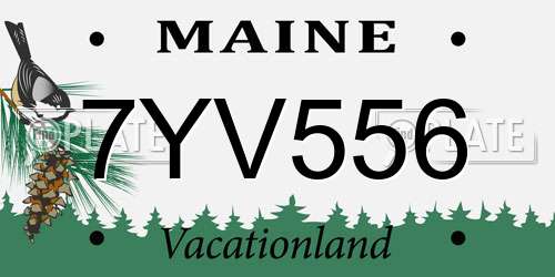7YV556 Maine License Plate