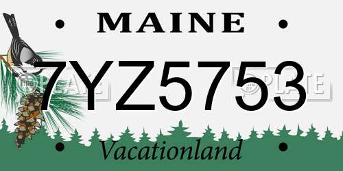7YZ5753 Maine License Plate