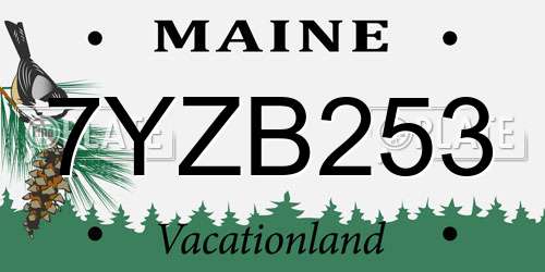 7YZB253 Maine License Plate