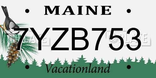 7YZB753 Maine License Plate