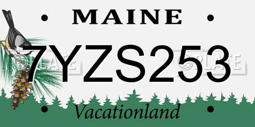 7YZS253 Maine License Plate