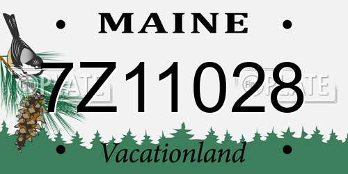 7Z11028 Maine License Plate
