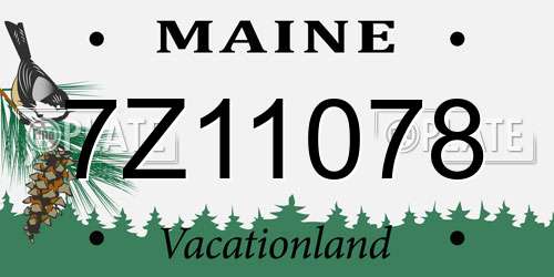 7Z11078 Maine License Plate