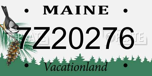 7Z20276 Maine License Plate