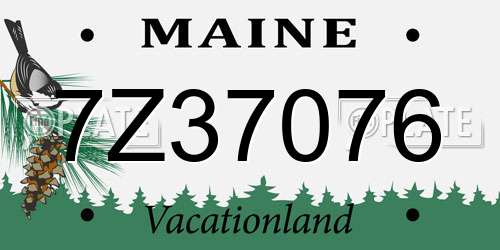 7Z37076 Maine License Plate