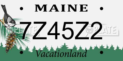 7Z45Z2 Maine License Plate