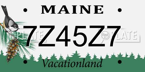7Z45Z7 Maine License Plate