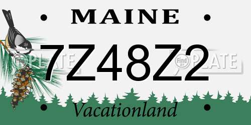 7Z48Z2 Maine License Plate