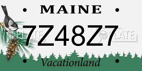 7Z48Z7 Maine License Plate