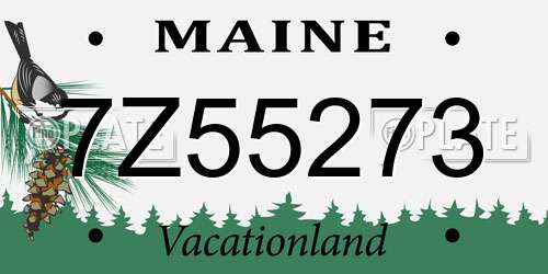 7Z55273 Maine License Plate