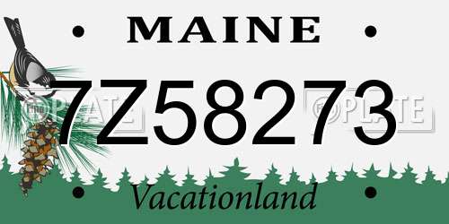 7Z58273 Maine License Plate