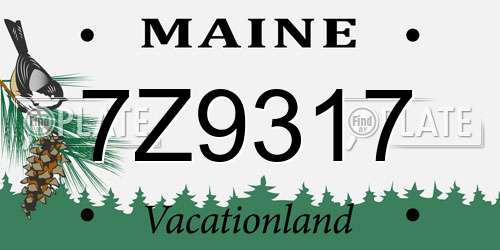 7Z9317 Maine License Plate