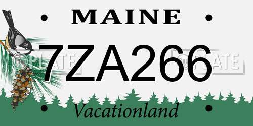 7ZA266 Maine License Plate