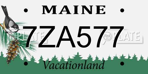 7ZA577 Maine License Plate