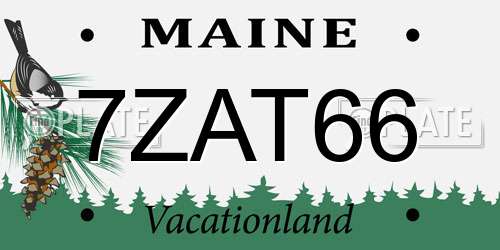7ZAT66 Maine License Plate