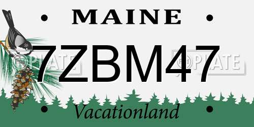 7ZBM47 Maine License Plate