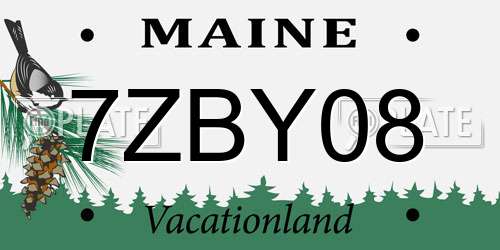 7ZBY08 Maine License Plate