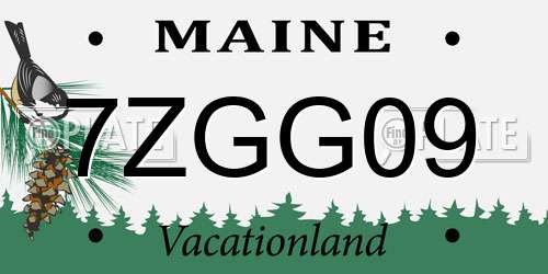7ZGG09 Maine License Plate