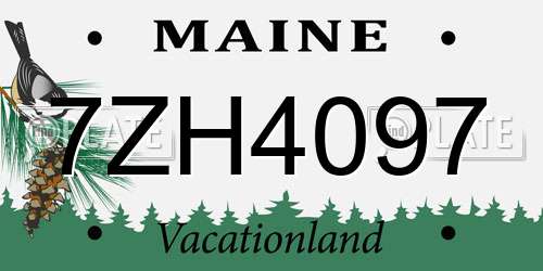 7ZH4097 Maine License Plate