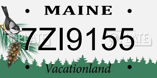 7ZI9155 Maine License Plate