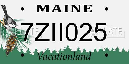 7ZII025 Maine License Plate