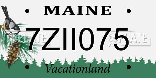7ZII075 Maine License Plate