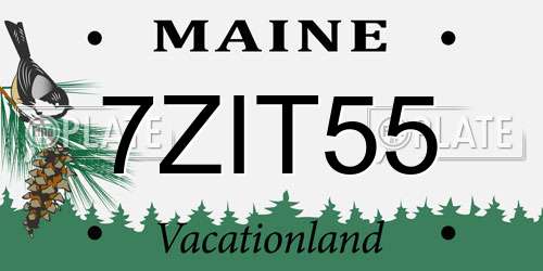 7ZIT55 Maine License Plate