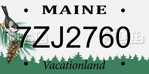 7ZJ2760 Maine License Plate