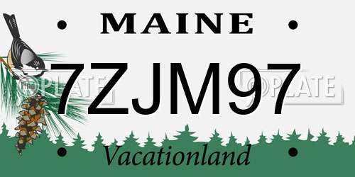 7ZJM97 Maine License Plate