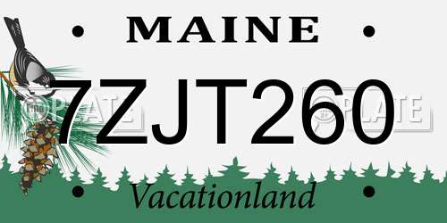 7ZJT260 Maine License Plate