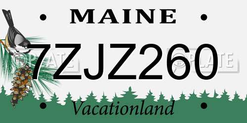 7ZJZ260 Maine License Plate