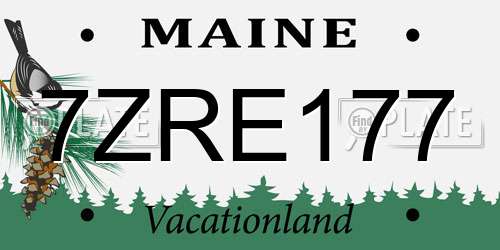 7ZRE177 Maine License Plate