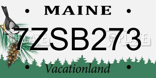 7ZSB273 Maine License Plate