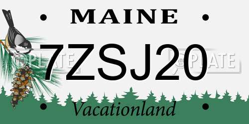 7ZSJ20 Maine License Plate