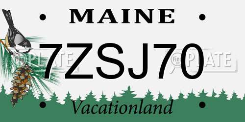 7ZSJ70 Maine License Plate