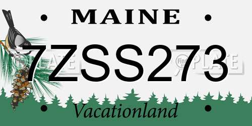 7ZSS273 Maine License Plate