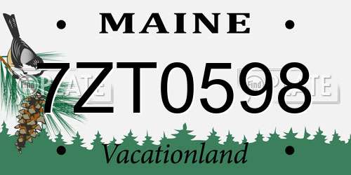 7ZT0598 Maine License Plate
