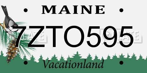 7ZTO595 Maine License Plate