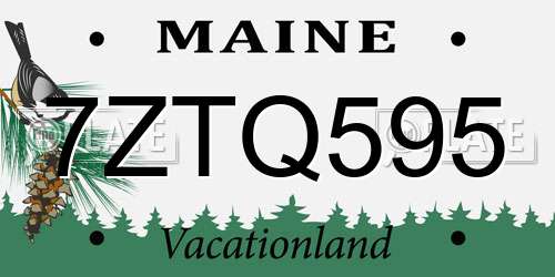 7ZTQ595 Maine License Plate