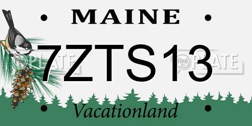 7ZTS13 Maine License Plate
