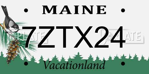 7ZTX24 Maine License Plate