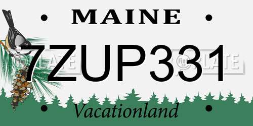 7ZUP331 Maine License Plate