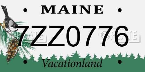 7ZZ0776 Maine License Plate