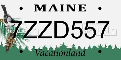 7ZZD557 Maine License Plate