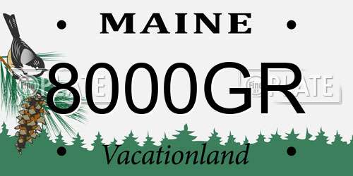 8000GR Maine License Plate