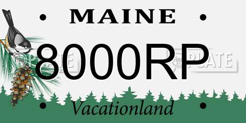 8000RP Maine License Plate