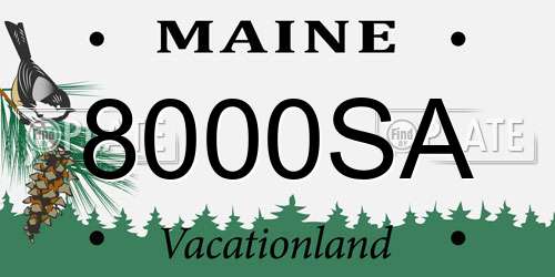 8000SA Maine License Plate